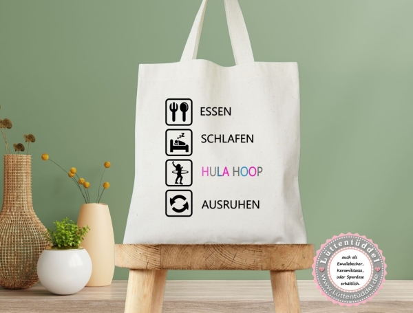 süße Tasche Hula Hoop Wechselwäsche Wechselkleidung (personalisiert) für Kindergarten  Wunschname KITA Kindergarten Einschulung Lüttentüddel